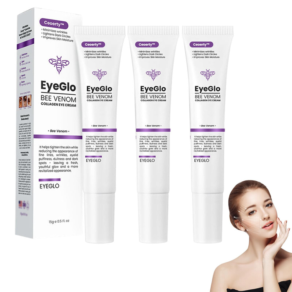 Cream/Dark Bee Venom Collagen Eye Stick For Circles Puffiness And Wrinkles Instant Firming 3 Pack