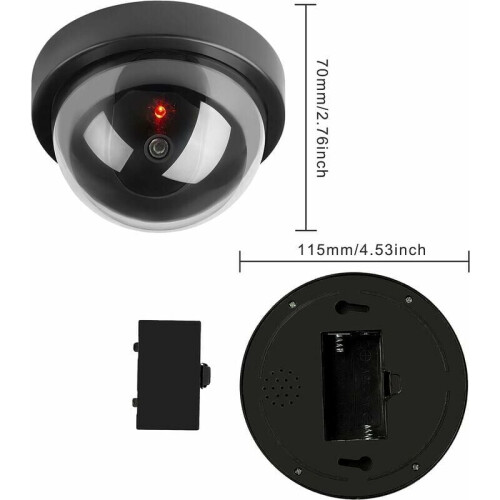 Simulation Dummy Security Camera, Effective Deterrent with Flashing Red Led Light for Indoor Outdoor Use 1