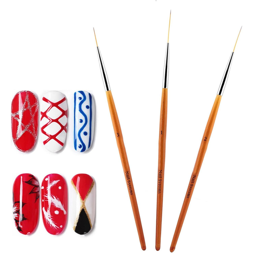 Fine Details Nail Art Liner Brush, All-purpose Multifunctional Nail Art Brush Set with Faux Mink Hair Tips, Long Lived Design for Drawing Lines and