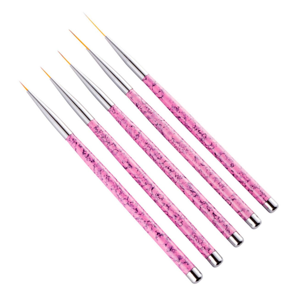 5Piece Nail Art Brushes Set with Precision Tips for Manicure Detailing and Dotting Tools