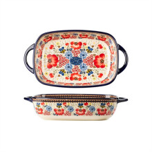 Large Capacity Ceramic Baking Dish for Oven, HeatResistant Casserole Dish with Handle 27.6cm