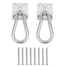 2 Set Heavy Duty Stainless Steel Ceiling Mount Hook with 360 Swivel Carabiner for Hammock and Yoga Swing