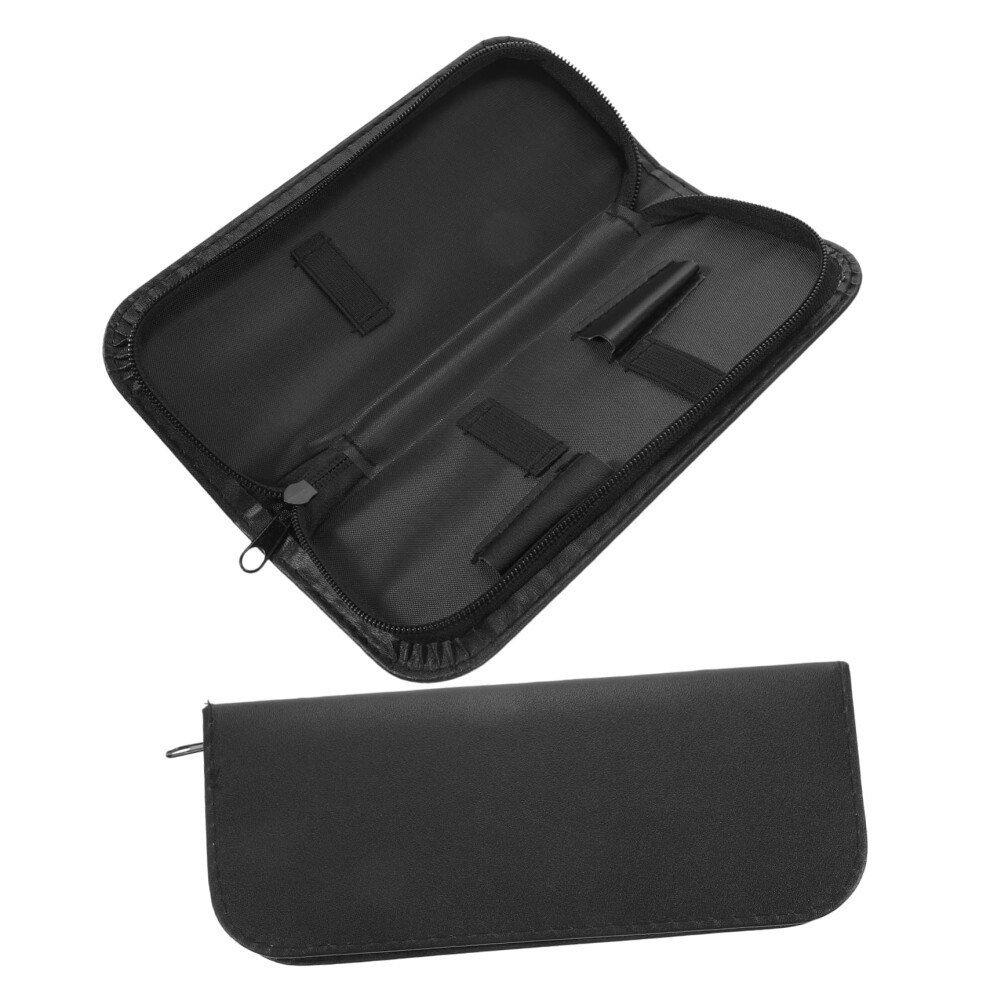 Hair Scissors Case PU Leather Hairdressing Tool Organizer for Salon Shears and Comb Storage