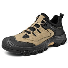 Men's Hiking Shoes with AntiSlip Rubber Sole for Trail and Rock Climbing Brown 7 UK