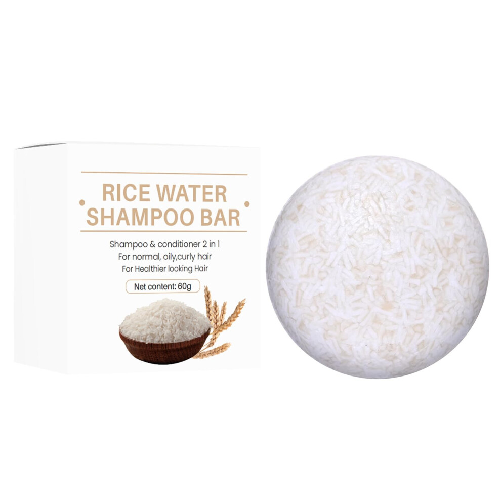 Rice Shampoo Bar with Rice Water Infusion, Sulfate Moisturizing and Strengthening Hair Care