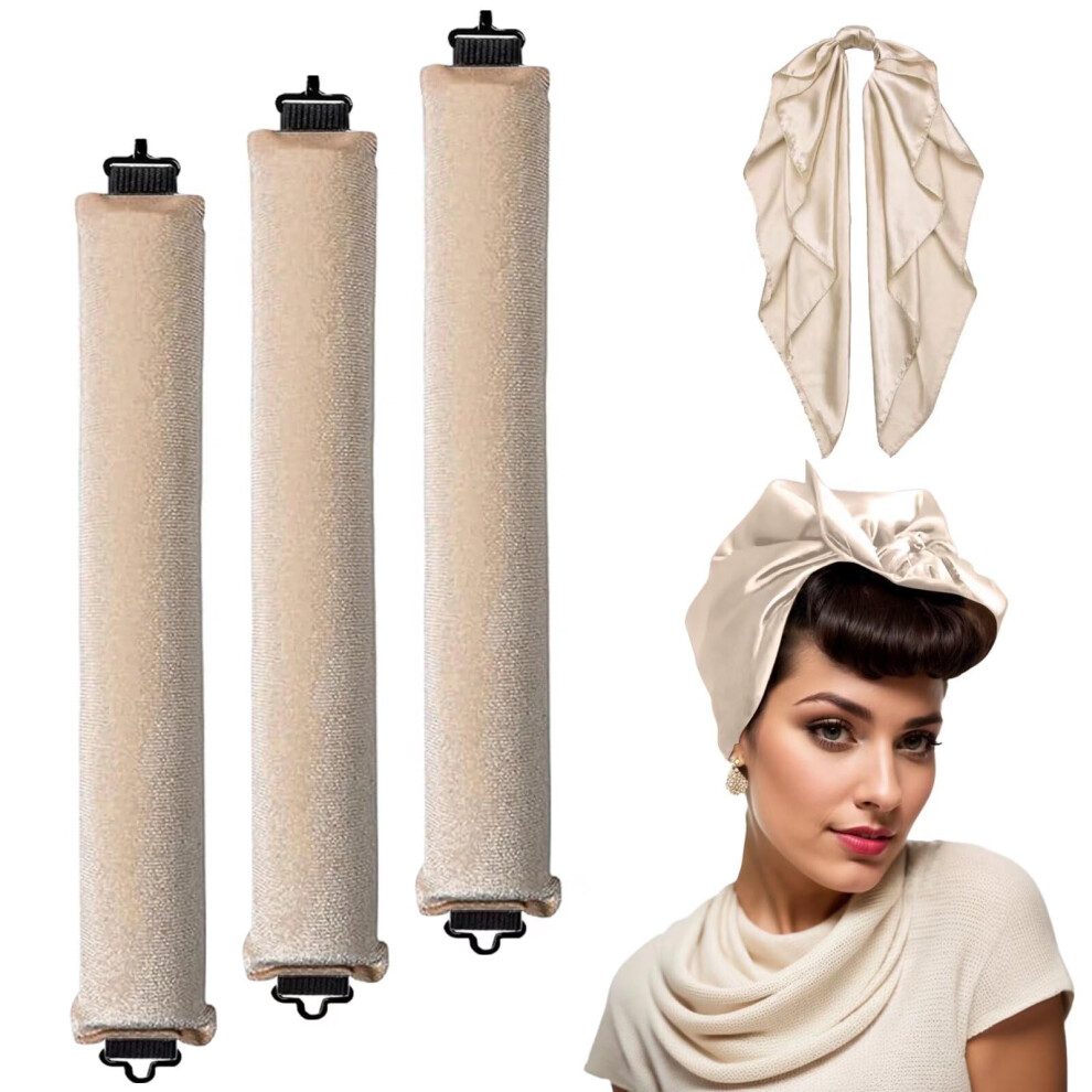 Heatless Hair Curler Set with Velvet No Heat Curling Rods for Overnight Jumbo Curls and Waves