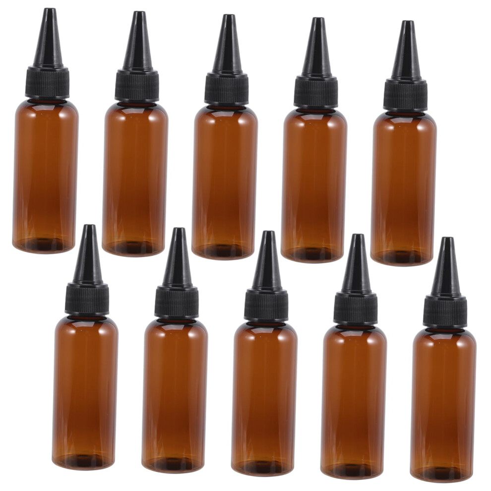10pcs Refillable Hair Dye Applicator Bottles with Pointed Nozzle for Precise Coloring and Styling