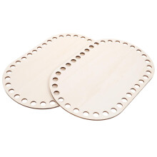 2Pcs Wooden Crochet Basket Base Set for DIY Knitting Bags with Smooth Durable Bottoms