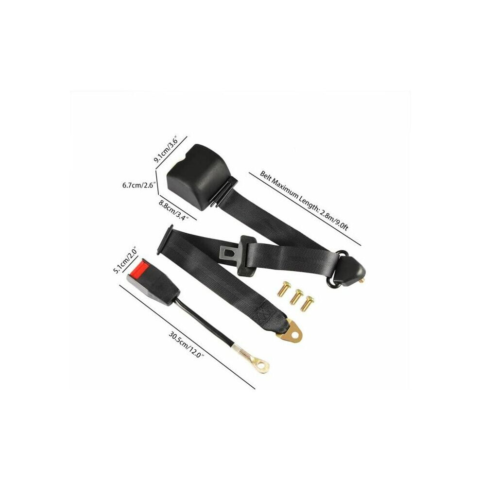 Adjustable Retractable Lap Belts For Modification, Universal Seatbelt Kit With Steel Latch For Go Kart Van Utv Vr Buggies Minivan Pickup And Truck 9340258979699