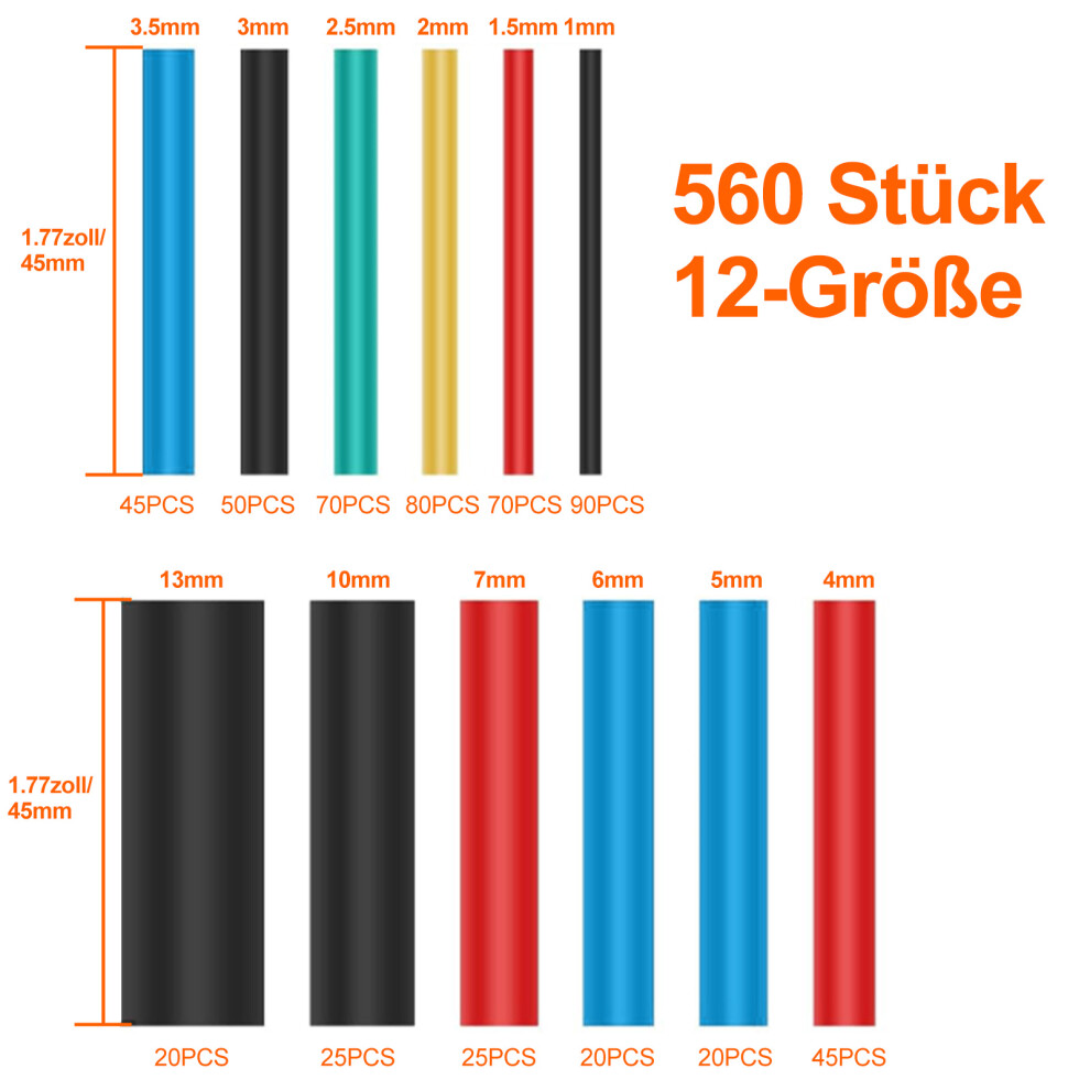 Versatile Heat Shrink Tubing Kit, Electric Insulation Flame Retardant Cable Sleeve For Wires Wrapping In Electronics And Automotive 9173940967519
