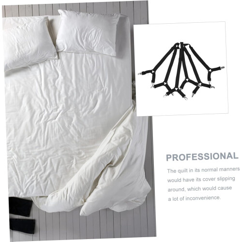 Bed Sheet Straps Elastic Holders for Double Bed, Adjustable Mattress Sheet Clips Wrinkle Secure 1