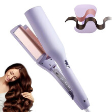 Hair Crimper 1.25 Inch Ceramic Waver Curling Iron Purple with Fast Heat Up and 4 Temp Settings