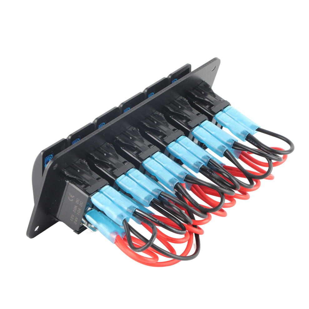 6-Gang Led Waterproof Rocker Switch Panel For Car Rv Marine Utv Blue 4351381109339