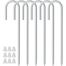 Estacas de vergalhão em aço galvanizado, âncoras de solo com gancho em J antiferrugem para solos duros de argila ou rochosos, alta dureza e