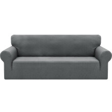 Elegantný elastický poťah na pohovku, moderný poťah na gauč s plnou ochranou a protišmykovými vlastnosťami pre obývaciu izbu (svetlosivý)