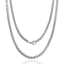 Collana cubana da uomo in acciaio inossidabile, finitura liscia e lucida, stile Miami, design ipoallergenico senza nichel, chiusura a moschettone