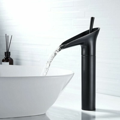 QuickClean Kitchen Basin Faucet, Matte Black Grade A Solid Brass Body, Ceramic Valve for Home Sinks and Granite Counters