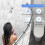 Innovative Bathroom Upgrade, Easy Installation Curved Shower Rod with Odorless Components, Telescoping Adjustable Frame, Double Sliding Hooks with 2