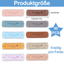 Rechthoekig kledinglabel met reliëf, hoogwaardige handgemaakte labels van imitatieleer met gaatjes voor creatieve doe-het-zelf-projecten met jeans,