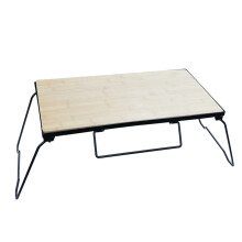 Folding Camping Table with Iron Mesh Rack and Carry Bag for Outdoor BBQ Picnic Hiking