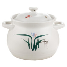 Large Capacity Ceramic Casserole Pot with Lid NonStick Stew and Soup Cooker for Gas Stove 4500ml White