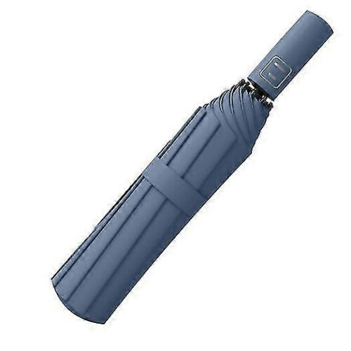 (Dark blue)Automatic Large Wind-resistant Folding Umbrella, Sun-proof Umbrella