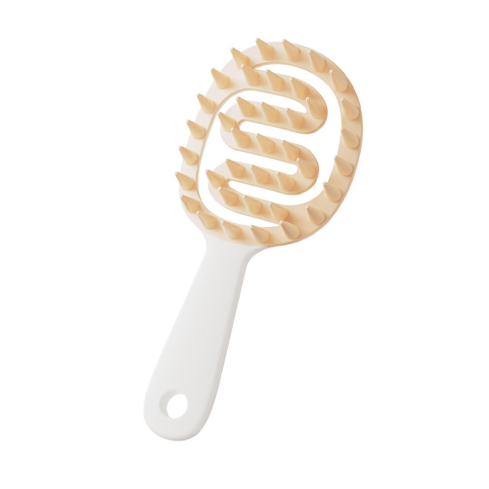 White Scalp Massager Shampoo Brush With Ergonomic Nonslip Grip For Gentle Exfoliation On All Hair Types