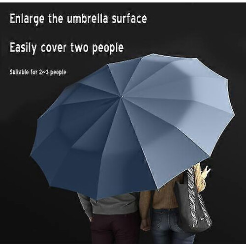 (Black)Automatic Large Wind-resistant Folding Umbrella, Sun-proof Umbrella 2