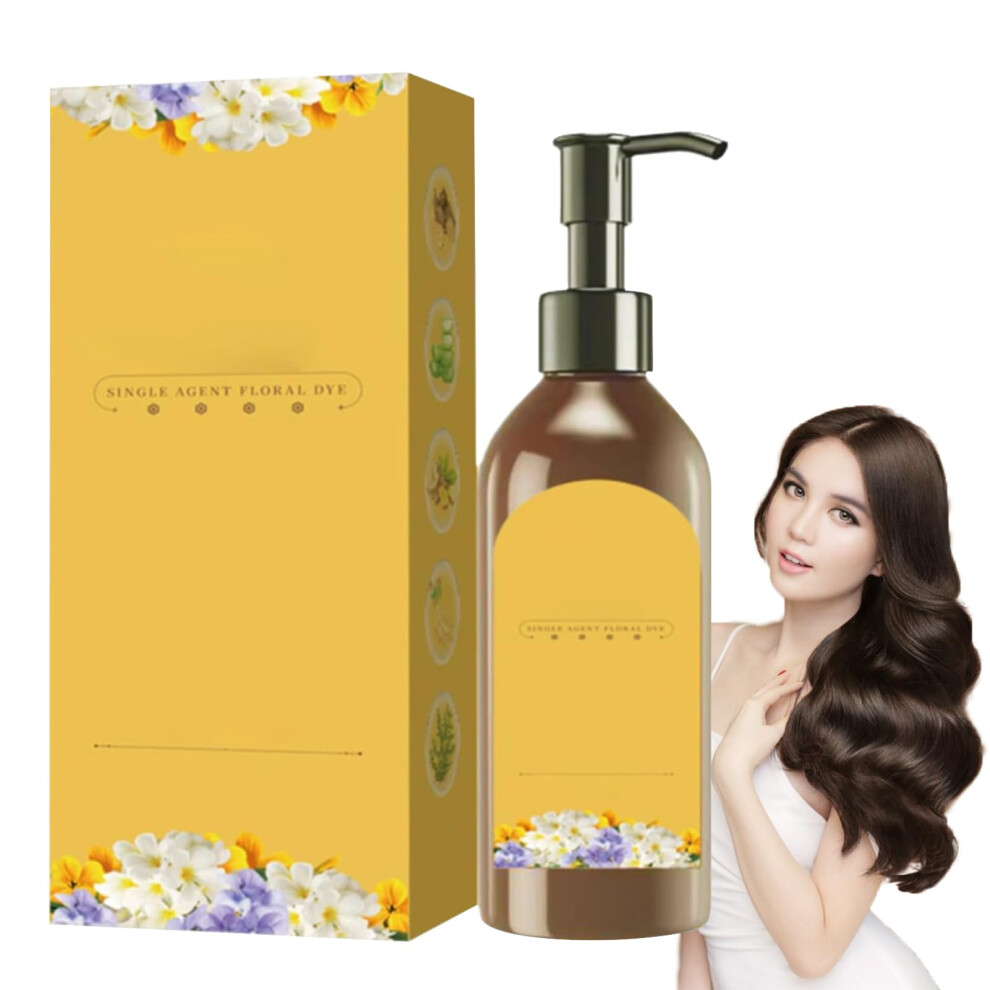 Brown Natural Hair Dye With Botanical Moisturizing Formula, Fast Gray Coverage, 300Ml Single Dose