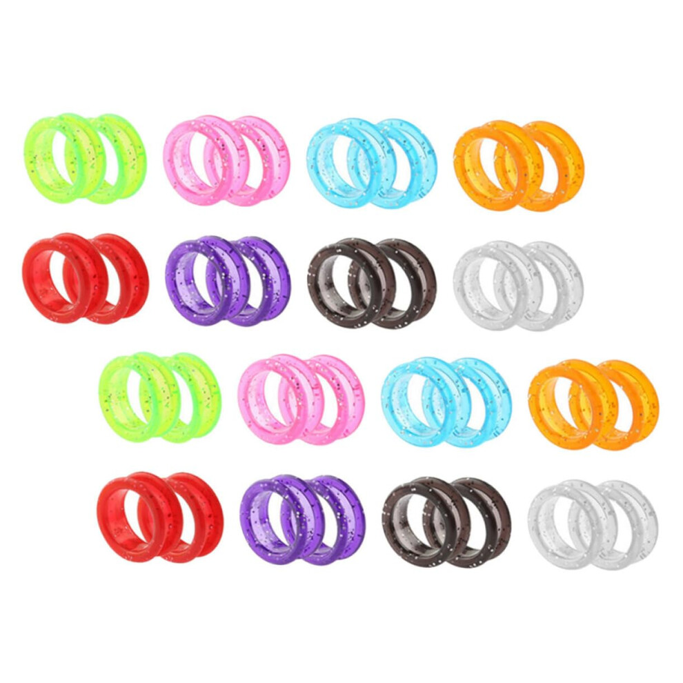 Scissor Finger Rings Silicone Grip Inserts for Hairdressing Barber Tools Ergonomic Cushion 32pcs
