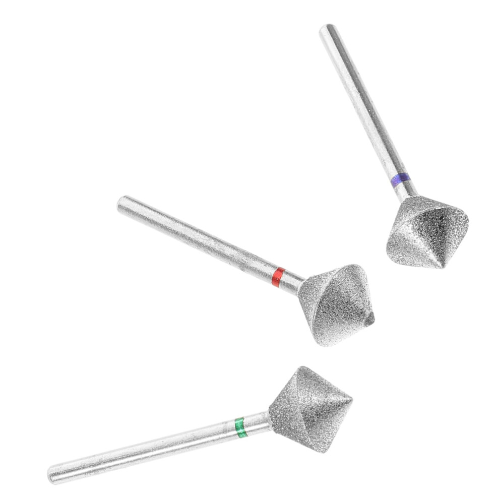 3pcs Diamond Nail Drill Bits Set for Cuticle Removal Manicure Pedicure Gel Nails