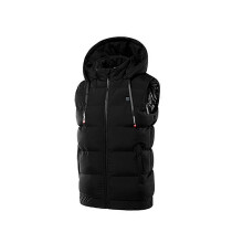 (black M)9 Areas Heated Hooded Vest Men's Jacket Hooded Men's Vest Waterproof Jackets USB