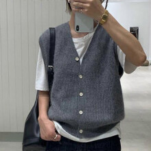 (One Size,grey)Women Cardigan Sweater Vest Loose Autumn And Winter Wool Knitted Vest Sweater For Women Loose Solid Sleeveless Sweaters 16348