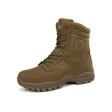 Men's Tactical Military Combat Boots Leather Hiking Outdoor Work Desert Boots UK 7 Brown
