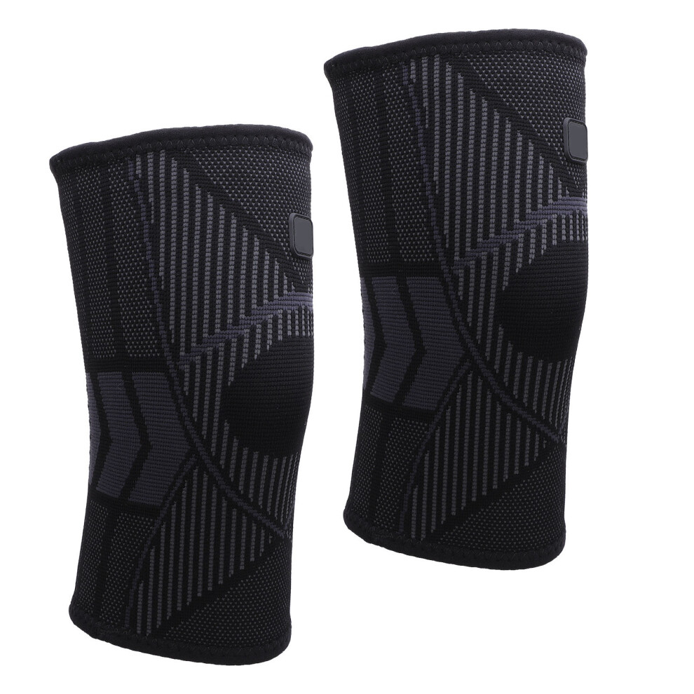 Black Pair Of Nylon Breathable Knee Braces For Knee Pain S Size