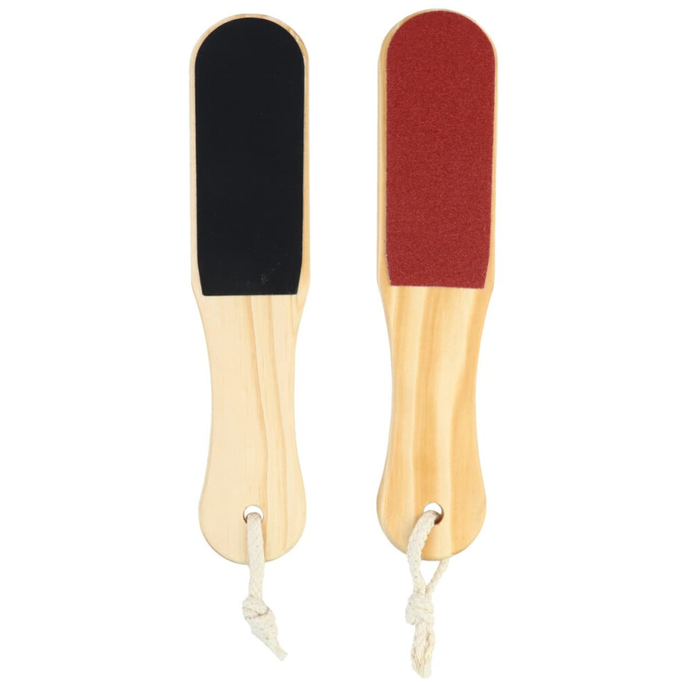 Double Sided Foot File Set for Callus Removal with Ergonomic Handle, Durable Wood Pedicure Rasp