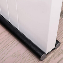 Door Draft Stopper 37.4 Inch DoubleSided Under Door Seal Noise Blocker, Cut to Size, Washable, 2 Pack Black for Interior Doors and Windows