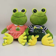 (Green,Standard Packaging)Cute Frog Plush Pillow Stuffed Animal, Soft Plush Toy Doll, Couples Birthday Gift, Cotton Filled Cuddly Companion