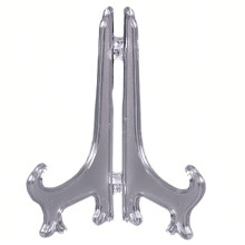 Clear Plastic Easels for Collectible Display, Decorative Ornate Design Adjustable Hinges with Strong and Not Easy to Break Build, Folds Flat for Easy