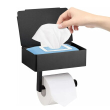 Toilettenpapierhalter mit Sichtschutz, großes Fassungsvermögen, Edelstahl-Wandhalterung mit oxidationsbeständiger Oberfläche und zwei