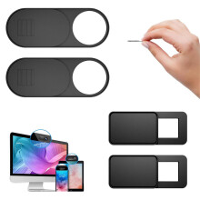 Schuifbare cameracover voor laptop, matzwart design voor ultradunne webcamcover, privacybescherming met eenvoudige bevestiging voor iMac, MacBook