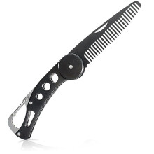 Multifunctional Pocket Comb for Men, Stainless Steel Folding Beard Comb with Comfortable and Convenient Features, Portable Design, Smooth Comb