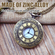 Orologio da tasca Hollow Design con quadrante scheletrato, orologio da tasca vintage con impostazione dell'ora regolabile e scala dei numeri romani,