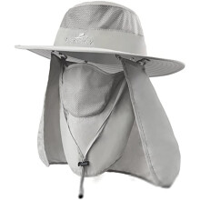 Chapeau de pêche pour la protection solaire en extérieur, chapeau de pêche à large bord avec protection solaire, rabat amovible pour le visage et