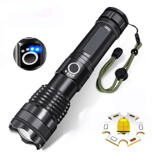 Wasserdichte, wiederaufladbare Taschenlampe, hocheffizienter Verstärkerschaltkreis, 12.000.000 Lumen Helligkeit, taktische Taschenlampe,