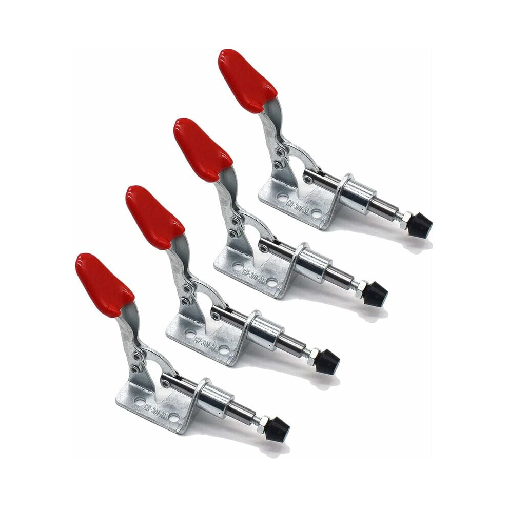 Galvanized Coating Toggle Clamp, Corrosion Resistant For Longevity, Push Pull Action Hand Tool Quick Release For Woodworking (Silver, 4Pcs) 9423501445438