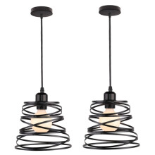 Pendelleuchte im Metallkäfig-Design mit mundgeblasenem, strukturiertem Glas, höhenverstellbare Pendelleuchte im Landhausstil, industrielle