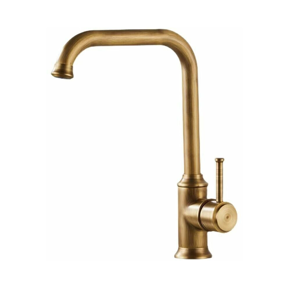 Antique Brass Kitchen Faucet With Easy Installation, Deck Mounted For Stability And Convenience, Ceramic Valve Core Ensures Smooth Operation And 9358999115856