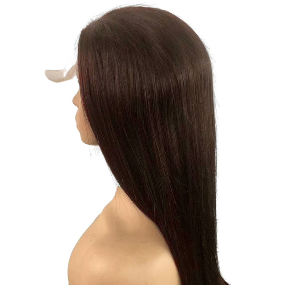 Elegant Evolution: Dark Brown Wigs, Anti-Slip Clips Ensure Security, Natural Front Hairline Offers Realism, Heat Resistant Synthetic Fiber Maintains