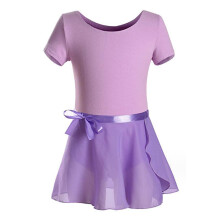 Leotard tutu cu mâneci cu volane, set fustă de balet cu închidere reglabilă, leotard din șifon moale și material tutu cu fustă separată,